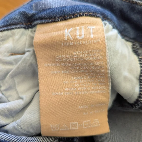 Kut From The Cloth Meg Fab Ab Mid Rise Wide Leg Jeans Women's Size 6 Stretch - Picture 9 of 16
